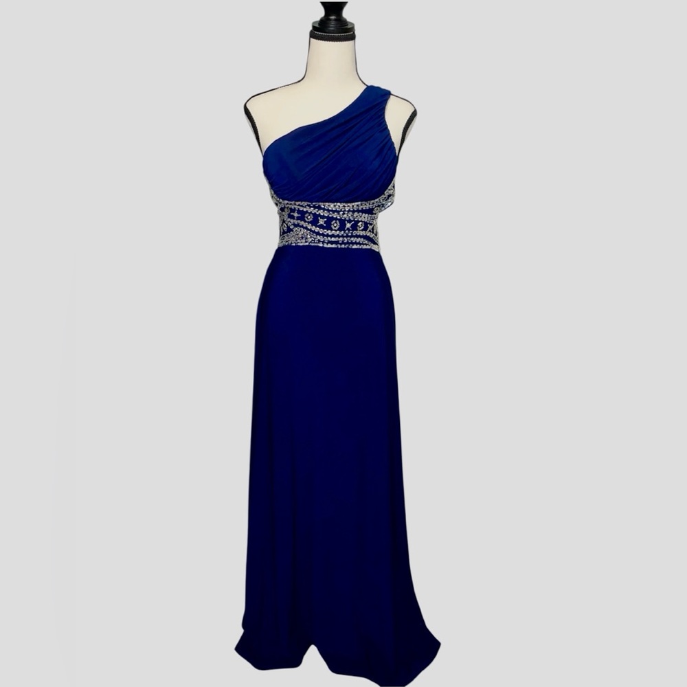 Hailey Logan Royal Blue One-Shoulder Dress